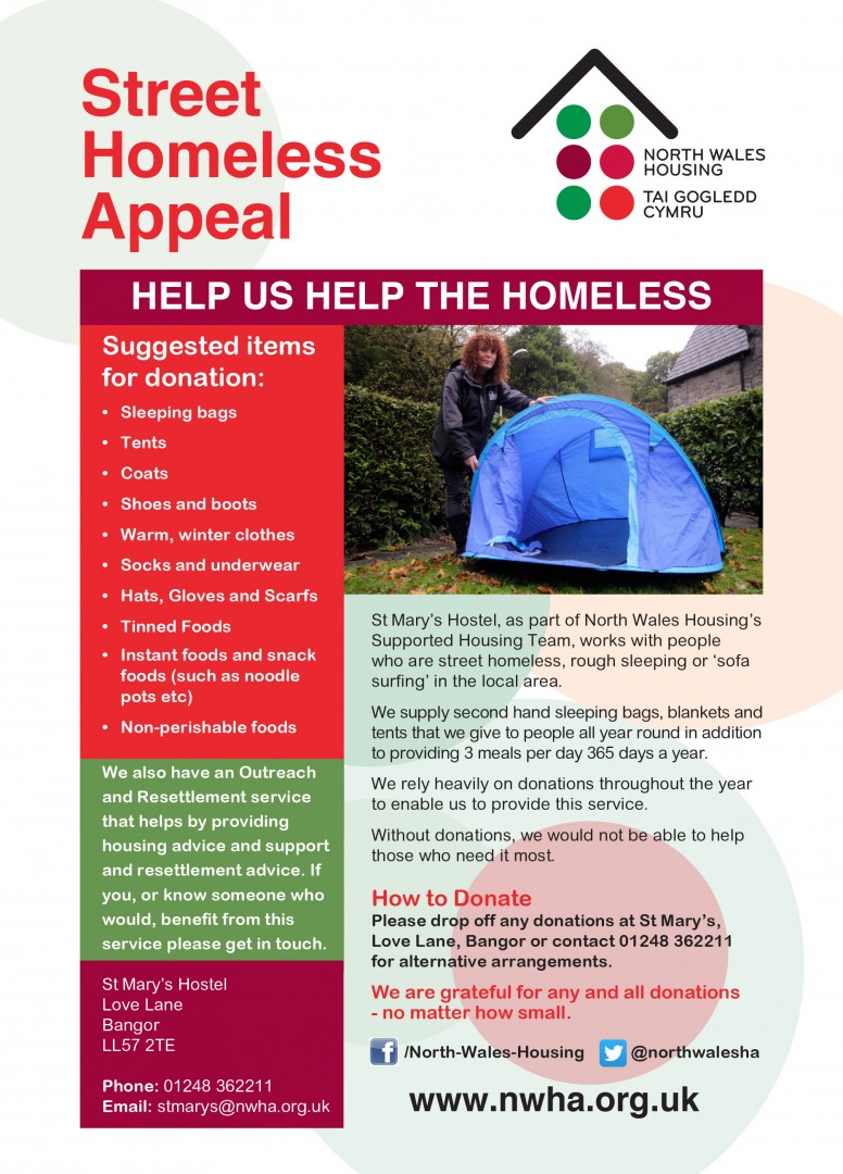 Homeless donations poster